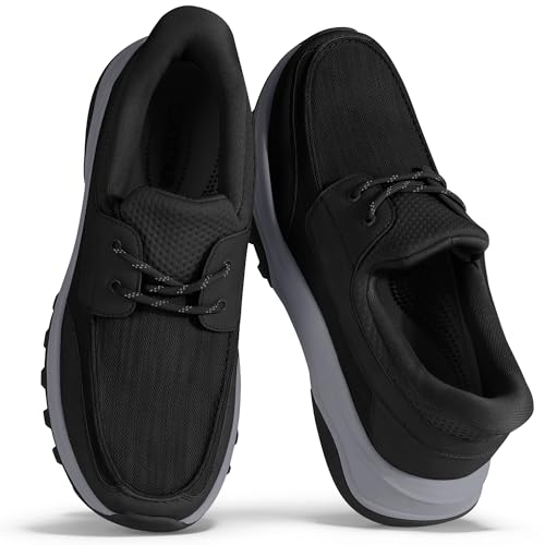 Coostar Mens Orthopedic Slip On Shoes with Arch Support Hands Free Loafers Casual Comfortable Walking Shoe Black Size 10.5