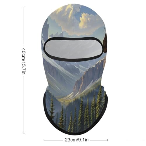 Balaclava Eagle in Misty Mountain para Hombres y Mujeres, Máscara Facial de Protección Solar Transpirable con Cubreboca Completo para Senderismo, Ciclismo, Correr, Conducción miniatura 2