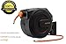 Giraffe Tools Retractable Air Hose Reel Enclosed with 3/8 in. x 50 ft Hybrid Hose, Lightweight Compressor Hose Reel Wall Mounted with 180° Swivel Bracket, 300 PSI