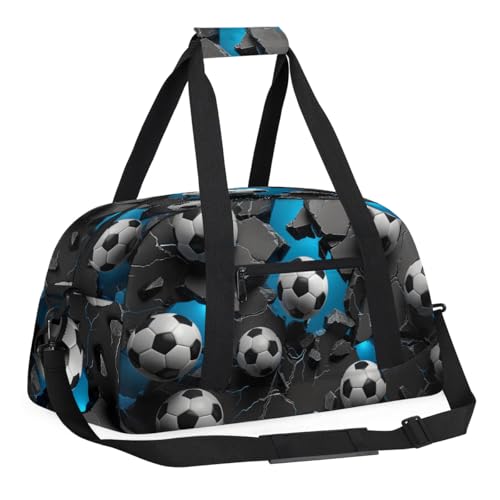 Soccer Ball Duffle Bag for Kids, Overnight Weekender Bag Travel Duffle Bag Carry-On Tote for Swim Sport Gym Bag for Boys Girls3
