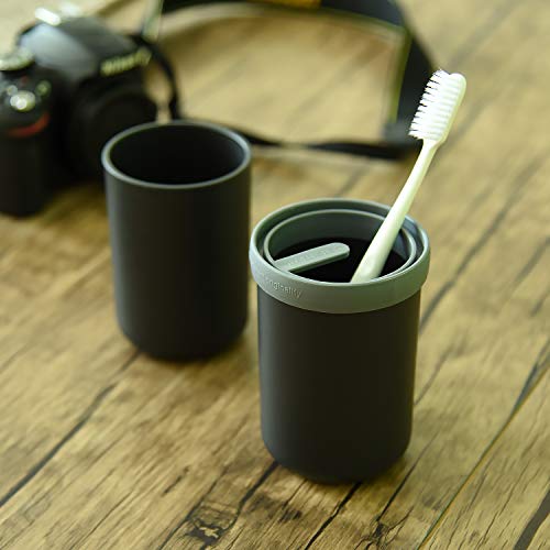 JackWish Tazza Spazzolino da Viaggio, 2 in 1 Porta...