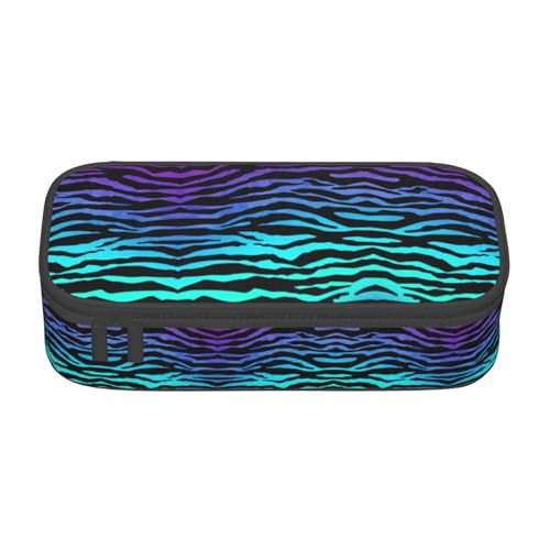 Astuccio per matite a zebrate mimetiche e astuccio per multi portatile per penne colorate per ufficio righe verde blu viola