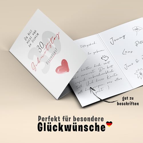Lovely Cards – 30. Geburtstag Frau Mann – besondere Geburtstagskarte für Frauen – Geschenk Frau 30 Jahre – Geburtstagskarte 30 – Glückwunschkarte zum 30. Geburtstag (DIN-A6)