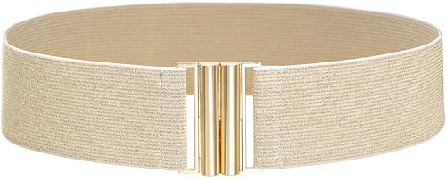 Glamorstar Wide Stretchy Waist Belt for Women Elastic Belt for Dresses