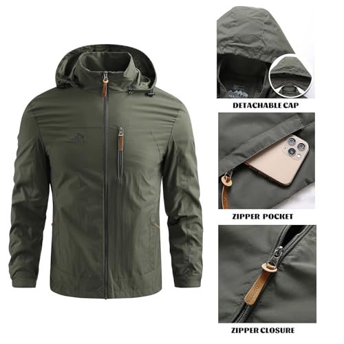 Windbreaker Jackets for Men's Track Custom Design Logo Text Athletic Lightweight Waterproof Rain Coat2