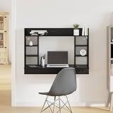 Genérico Escritorio Montado en la Pared Roble Negro 105 x 48 x 75 cm,Mobiliario,Mobiliario de Oficina,Escritorios,Negro,20.4 KG,869194