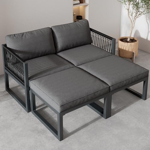 GoldiCoo Daybed Outdoor Wetterfest,Doppelliege Outdoor 2 Personen,Gartenbett,Sonnenis,Gartenmuschel,Gartenliege sonnenliege