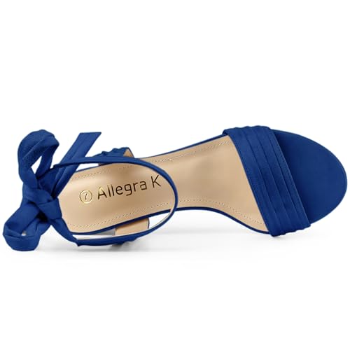 Image of Allegra K Women's Open Toe Ankle Tie Back Block Heels Sandals