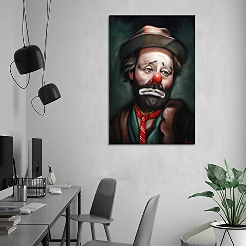 Bzo Emmett Kellys Hobo Clown Face Portrait Poster Decorative Painting Canvas Wall Art Living Room Posters Bedroom Painting 12X18Inch(30X45Cm) #TOP5