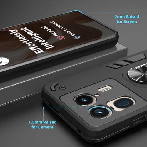 Image of NDCOM for Moto Edge 50 Ultra Back Cover | Motorola Edge 50 Ultra Back Cover | Shockproof Ring Holder Case