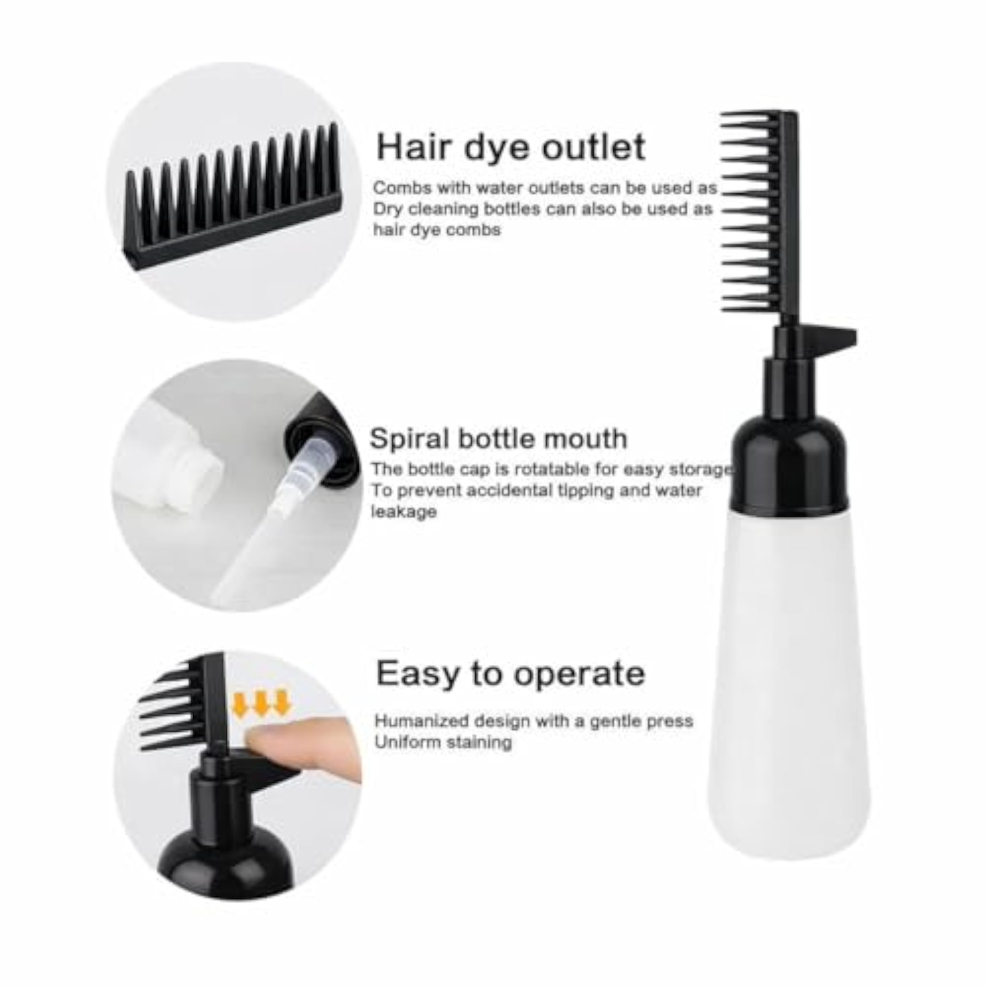 Root Comb Applicator Bottle for Hair Dye Application
