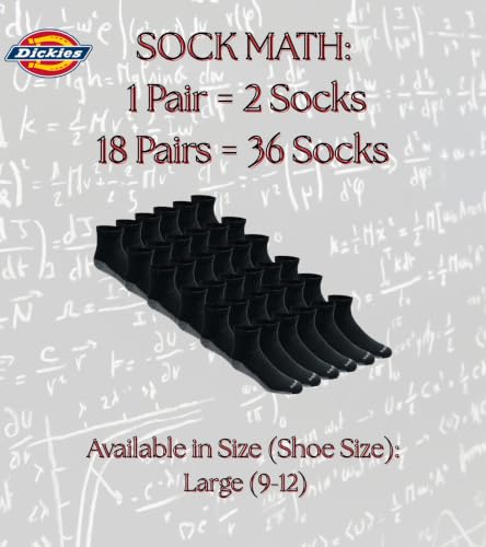 Image of Dickies Men's Dri-Tech Moisture Control Quarter Socks, Available in M-XXL (6, 12, 18 Pairs)