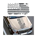 Suvnie Distressed American Flag Sticker, 11.81' × 23.62' Patriotic Old Glory Military Grunge USA Decals, Waterproof US Flag Graphic Sticker Decoration for Car Door Window Bumper (Gray)