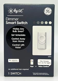 GE Smart Dimmer Light Switch, C, Cync, Wi-Fi Enabled to Pair with Voice Control, Control remotely with Bluetooth Through C app, 4-Wire, 1-Pack