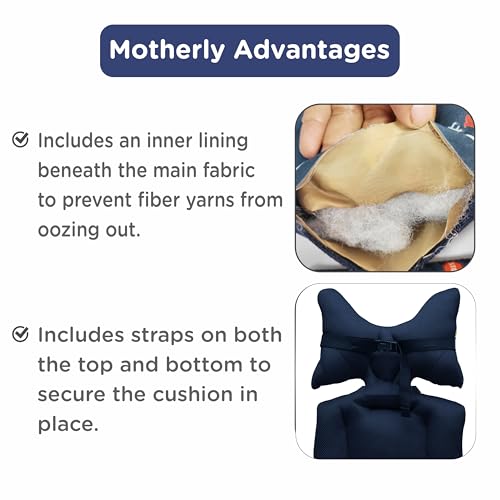 Image of Motherly Baby Stroller Seat Cushion | Reversible and Universal Fit Pad for Strollers, High Chairs, Car Seats & Rockers | Soft, Breathable Pram Liner with Secure Straps & Safety Belt Slot
