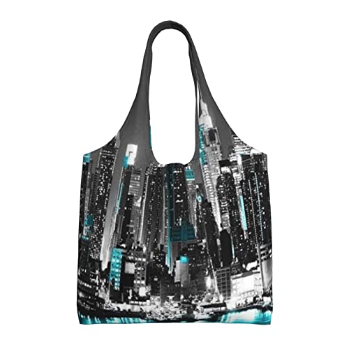 Sac d'Épicerie Toile Portable Debou New York Noir Résistant