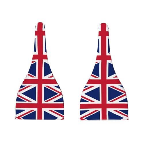 Newborn Baby Hat, British Flag Print Soft Top Knot Beanie Cap, Cute Baby Headwear for 0-6 Months Black3