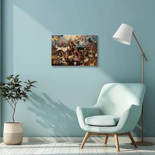 Wallpicss Fallen Angel Painting Poster Prints Framed Vintage Renaissance The Fall Of The Rebellious Angel Famous Paintings Canvas Decorations For Living Room 16X24 Inches thumb #3
