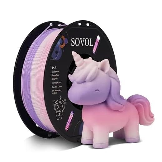 Sovol 3D Printer Matte Multicolored Fast Change Gradient Rainbow PLA 1kg (2.2 lbs) Spool 3D Printing Materials, Dimensional Accuracy +/- 0.03 mm, 1.75 mm, Matte Lavender