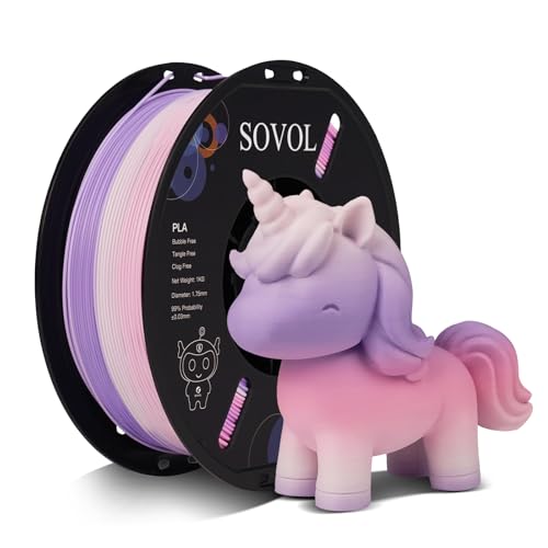 Image of Sovol 3D Printer Matte Multicolored Fast Change Gradient Rainbow PLA 1kg (2.2 lbs) Spool 3D Printing Materials, Dimensional Accuracy + /- 0.03 mm, 1.75 mm, Matte Lavender