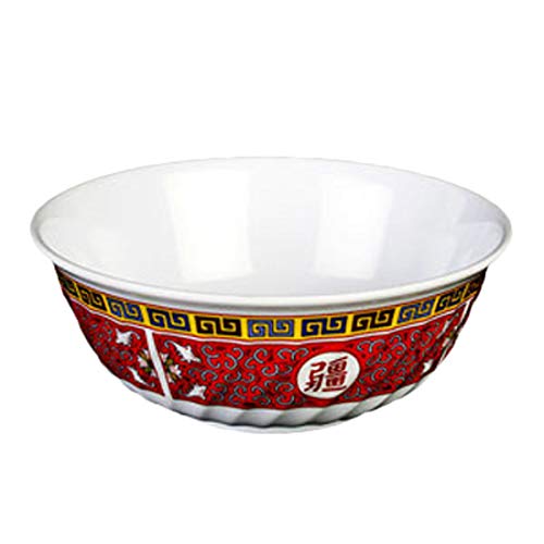 Thunder Group 12-Pack Longevity Collection Swirl Bowl, 9-Inch Diameter, Red