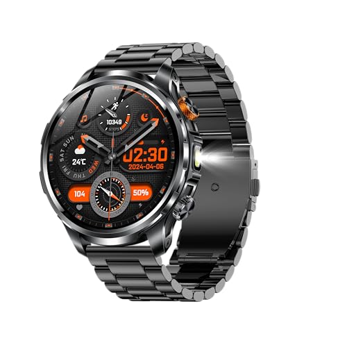 NAIXUES Smartwatch Uomo con Torcia LED, 1,91" Smart Watch Orologio