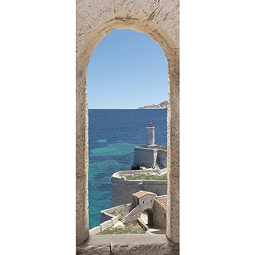 Plage Camino De Ronda Trampantojo de Puerta, Vinilo, Multicolor, 83x3x204 cm