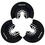 3 Pcs 88mm Oscillating Saw Blades, High Carbon Steel Half-Round Multi Tool Blades for Wood, Plastic, Drywall Compatible with Dewalt, Makita, Dremel, Fein, Ryobi, Multitool Accessories