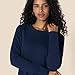 Amazon Essentials Women's Crewneck Long-Sleeve Fleece Above-The-Knee Dress, Navy, Medium