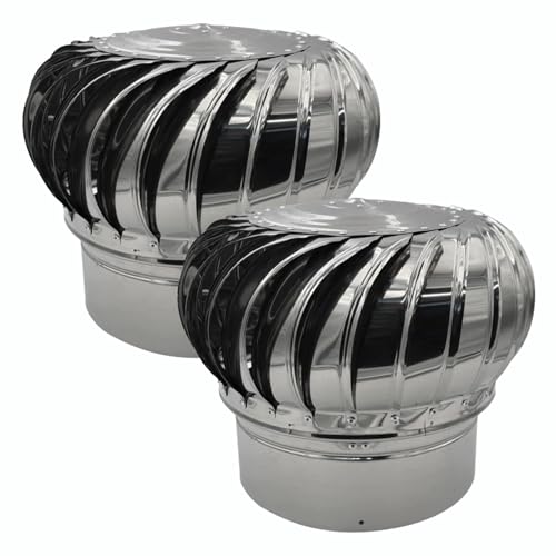 12-Inch Wind Turbines (2-Pack) for 40' Shipping Container Ventilation - Durable Whirlybird Roof Vents to Reduce Heat & Condensation - Pair with 2-Pack AdaptAIR Adapters, Sold Separately