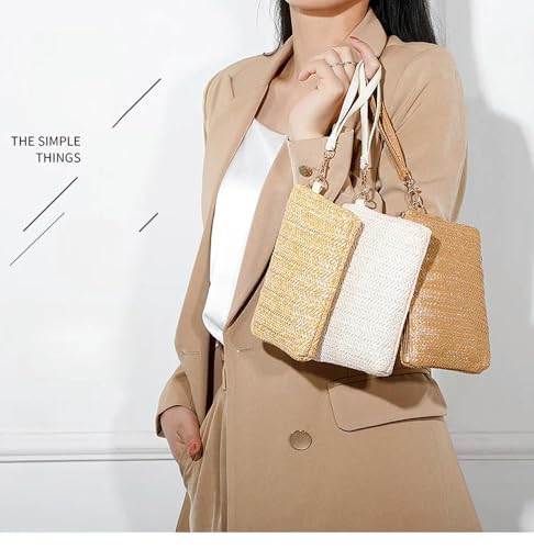 Women's Long Wallet Simple Straw Bag Coin Money Card Organizer Purse Handbag Large Capacity Portable Phone Pouch4