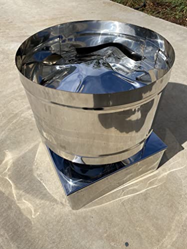 Fumaiolo, comignolo, antivento a botte base quadra Inox (42x42cm)