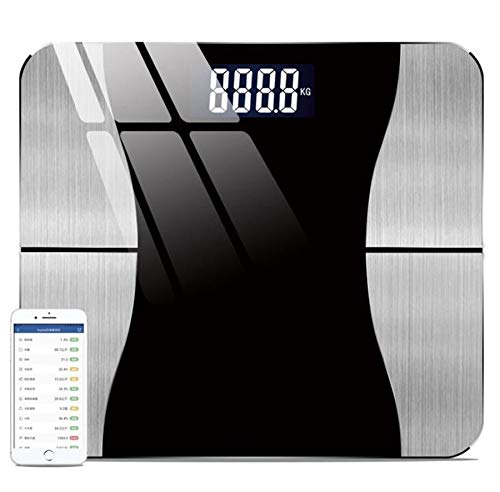 FENOKD Fashion Design Body Composition Analyzer with Smartphone App Bluetooth Body Fat Scale Overbold Precise Wireless Digital Bathroom Weight Scale Wireless Smart Digital (Pink A)