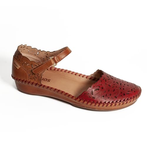 Image of PIKOLINOS P. Vallarta Women's Semi-Open Shoes | Leather | Hook-and-Loop Closure | Mid Heel | Size UK 2-8