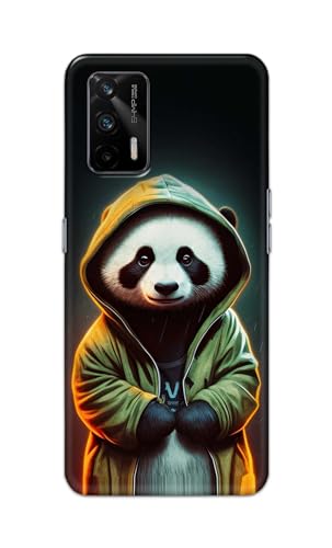 Image of Printed Hard Back Cover Case for Realme X7 Max 5G Back Cover (Cartoon Panda) -1111