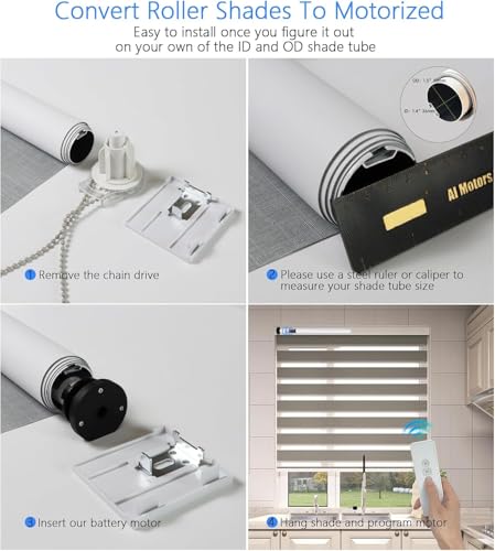 Image of LUXLUV Smart Blinds Motor | WiFi Tubular Motor for Motorized Roller Blind,Windows Shade,Suitable for 1-1 /2 inch (38mm) Diameter Tube - Only Motor (2 Driver Crowns)