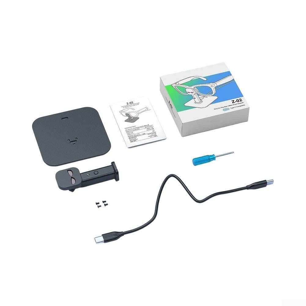 Cargador magnético para gafas Meta AI con dos puertos USB C y luces LED
