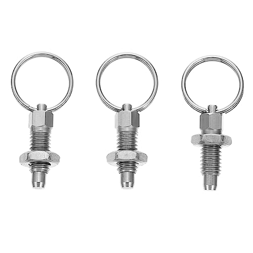 Angoily Émbolo De Resorte Pasador De Bloqueo De Acero Inoxidable M6 4mm Sin Bloqueo Con Anillo De Tracción Accesorios Mecánicos Industriales Paquete De 3 Unidades Para Mantenimiento