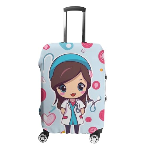 Cute Nurse Printed Luggage Cover Protector, Fits 18-32 Inch Luggage