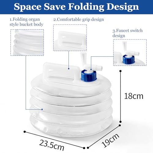 Seau pliable 5L durable en polyéthylène haute résistance