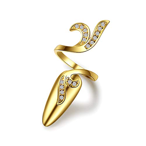 Little Finger Nail Cover Ring Art Decorations Fingernail Rings Crystal Rhinestone Nail Cap Jewelry For Women Girls Sz287-4 (Gold) #TOP8