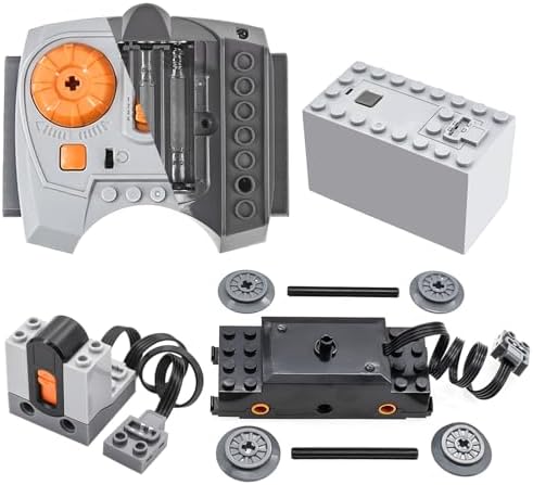 BrickBounty 4-in-1 Train Motor Set Remote Control Kit Technical Parts, MOC Control Function Power Functions for STEM Assembled Building Block