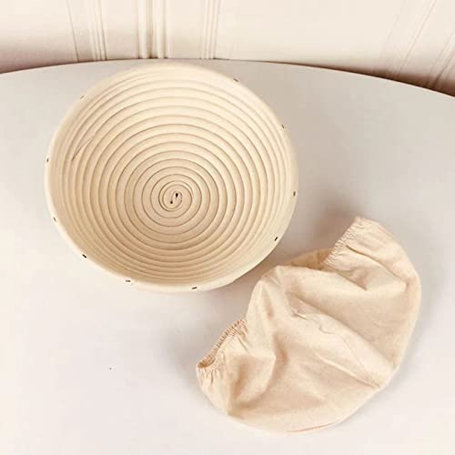 9.85 Inch Bread Proofing Basket Set Of 2, Vecance Round Natural Rattan Dough Sourdough Bread Baskets For Baker Making Bread Baking Tool #TOP1