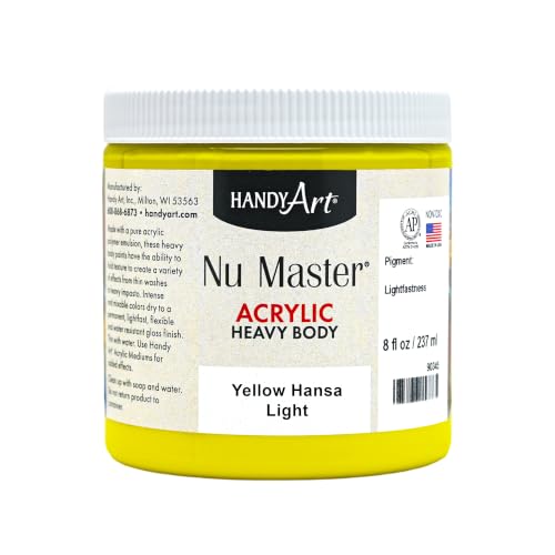 Handy Art Heavy Body Acrylic Paint 8 oz, Yellow Hansa Light, High Viscosity