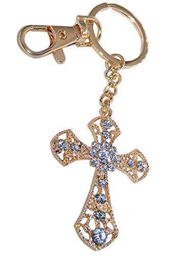 Cross Sparkling Rhinestone Key Chain for Purse or Handbag or Cell Phone Pendant Charm