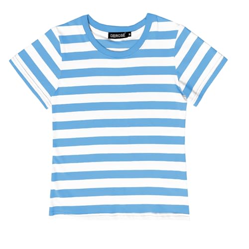 Image of Deerose Kids Striped Shirts Short Sleeve Boy Girls July 4th Patriotic Tee Top 3-14 Years