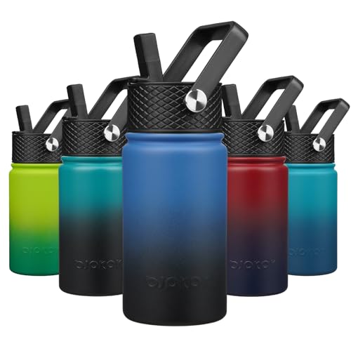 Image of BJPKPK Insulated Water Bottle, 15oz Stainless Steel with Straw Lid