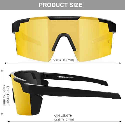 Image of MAXJULI XL Z87 Sunglasses for Big Wide Heads Men TR90 Ultralight UV400 Protection Work Glasses Z8225