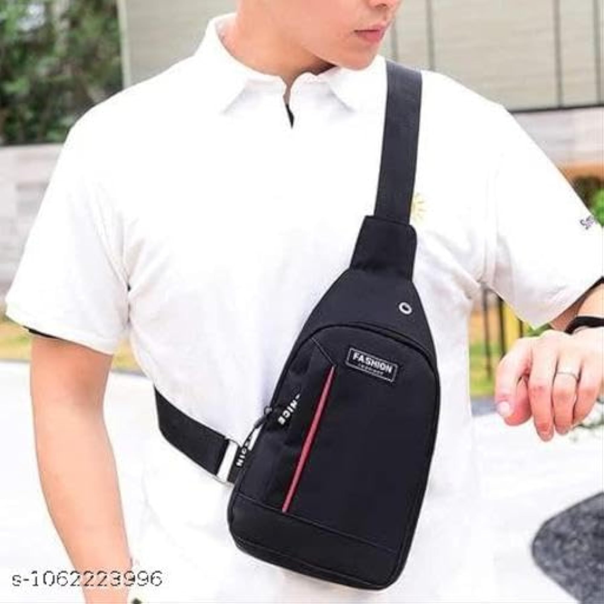 Unisex Casual Crossbody Sling Bag, Black