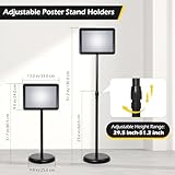 Dyna-Living Sign Stands for Display 8.5 x 11 Inch, 8 Packs Adjustable Sign Holder Stands, Pedestal Sign Holder with Heavy Duty Base for Sign Standing Display, 360° Rotation Floor Standing Sign Holder